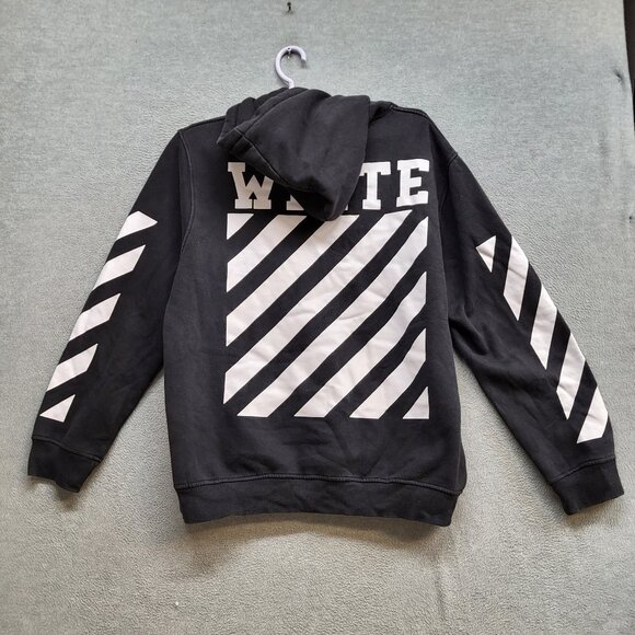 Off‎ White x Virgil Abloh Men Hoodie 2XL Diagonal Stripe Logo Pullover